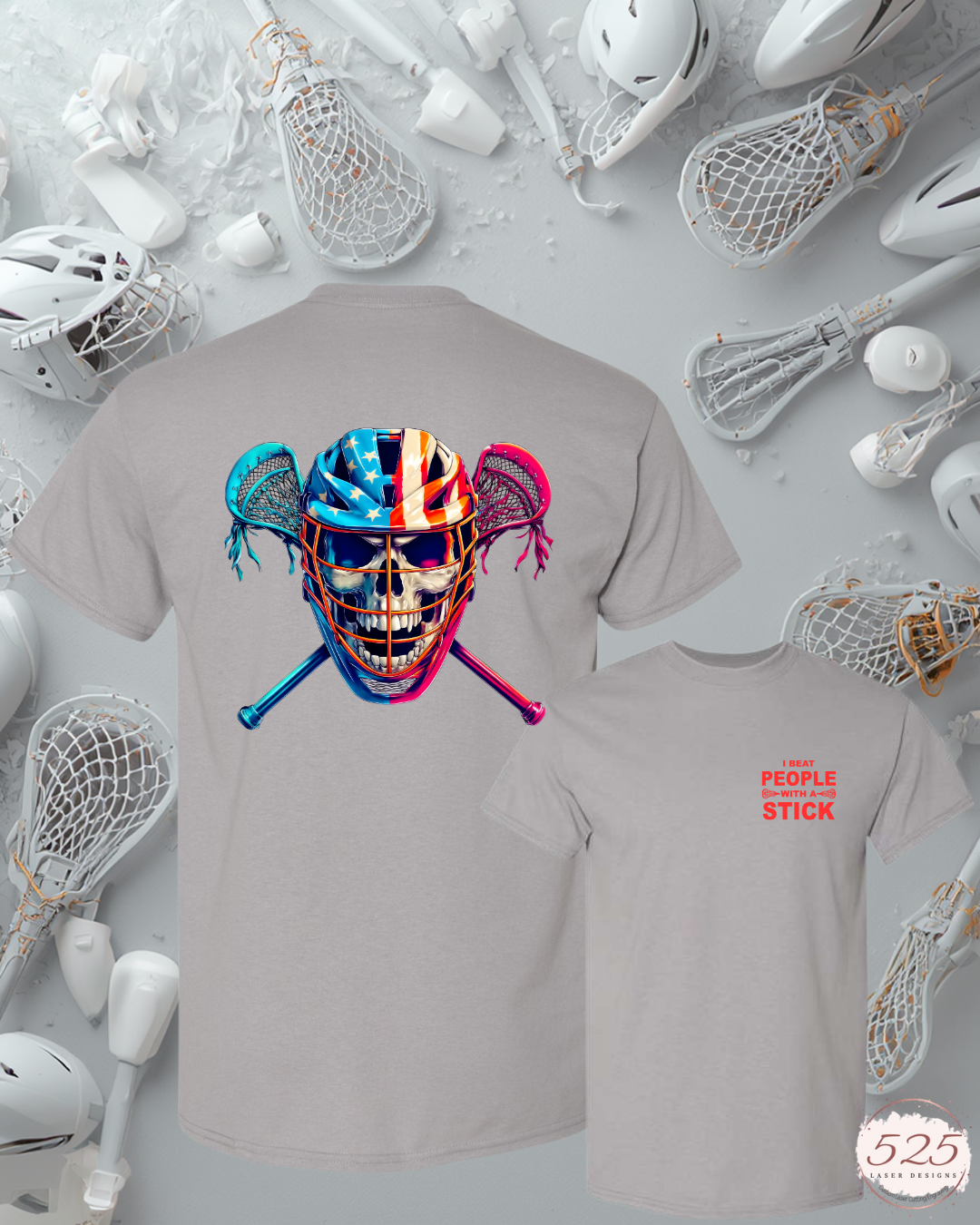 Lacrosse Skull T-Shirt
