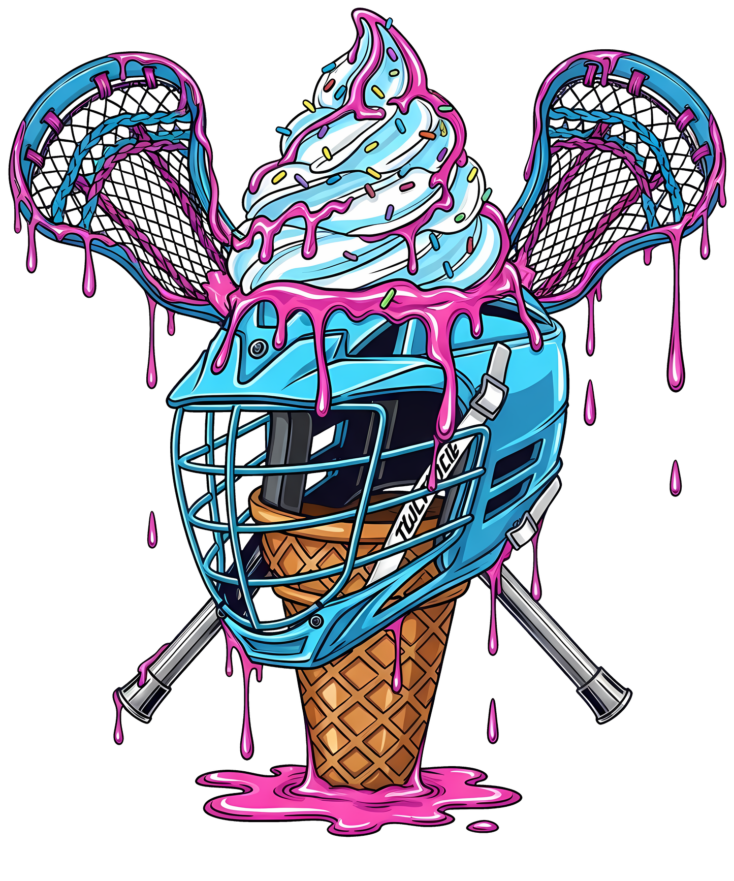 Lacrosse Fleece Hoodie-Summer Drip (Image Only)