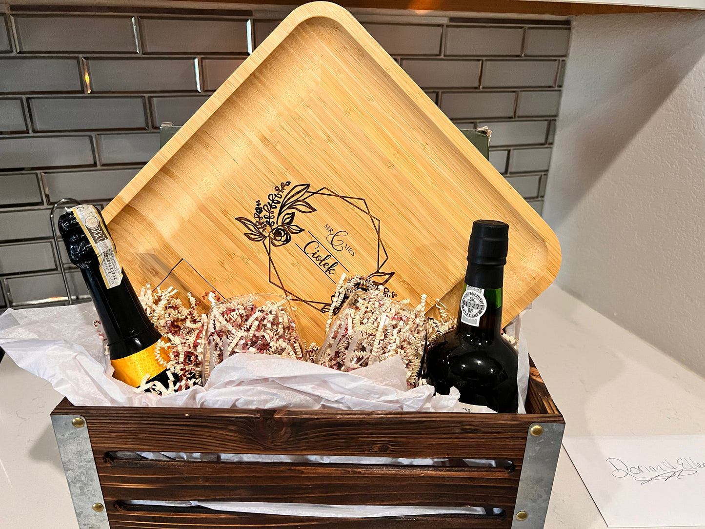 Personalized Bamboo Charcuterie Board Set