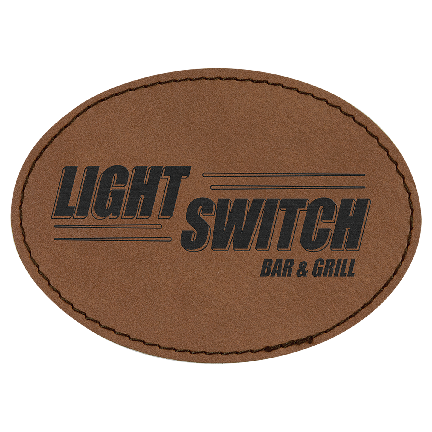 Leatherette Personalized - Oval Patches w/adhesive