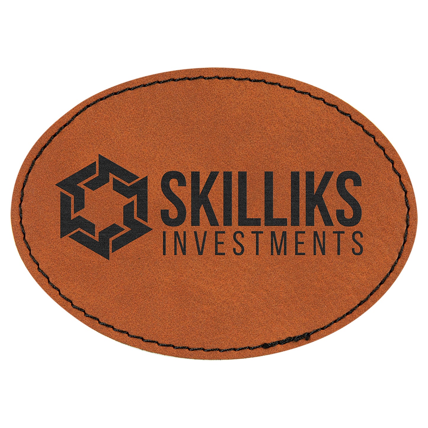 Leatherette Personalized - Oval Patches w/adhesive