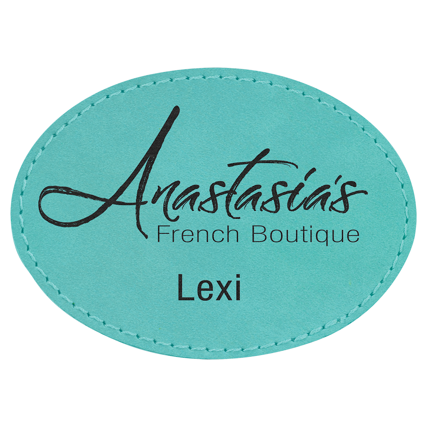 Leatherette Personalized - Oval Patches w/adhesive