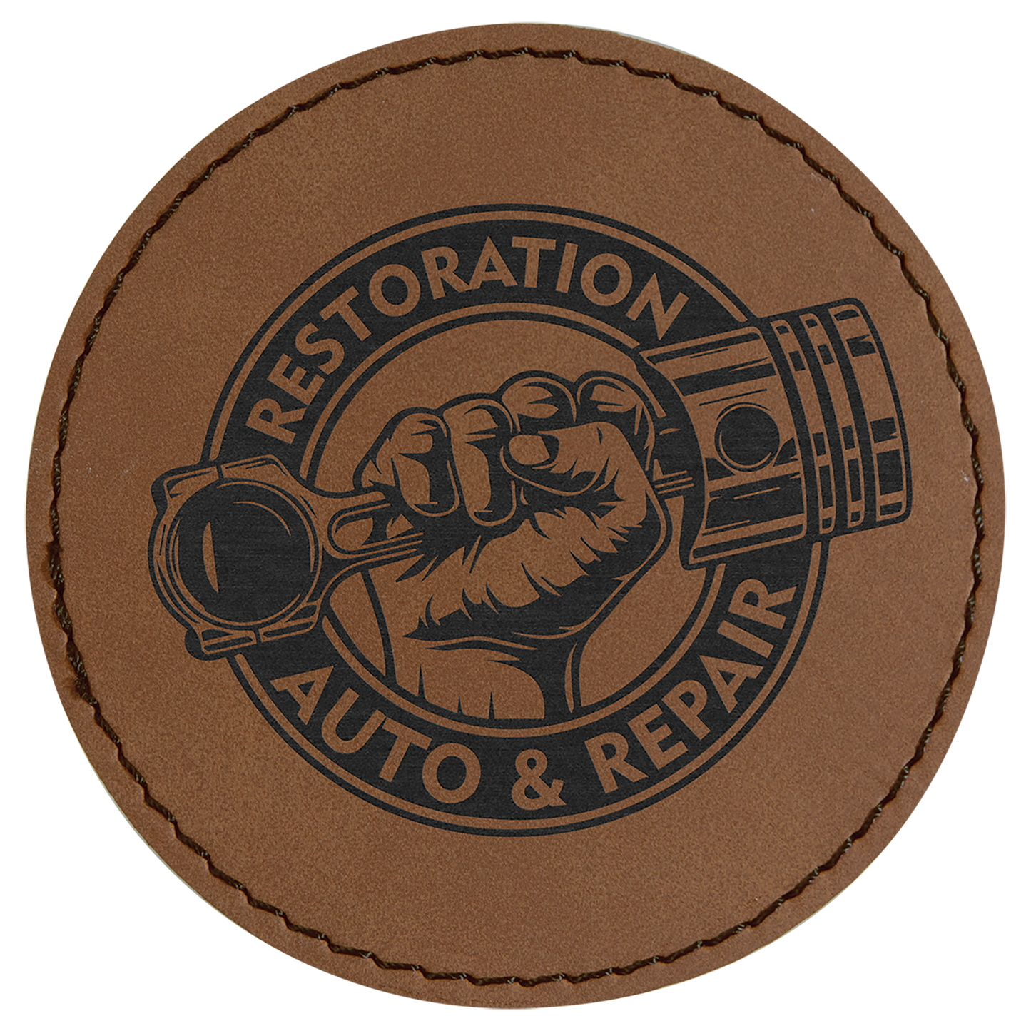 Leatherette Personalized - Round Patches w/adhesive