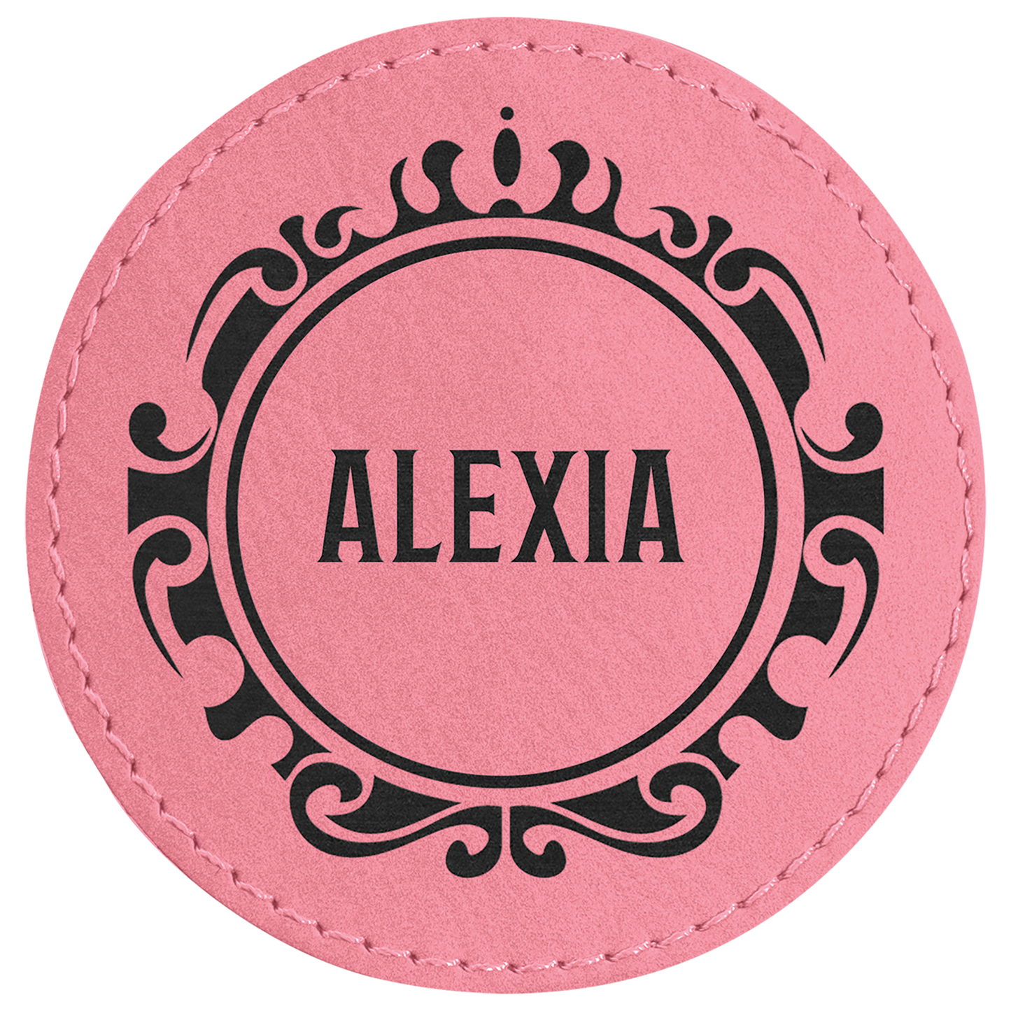 Leatherette Personalized - Round Patches w/adhesive