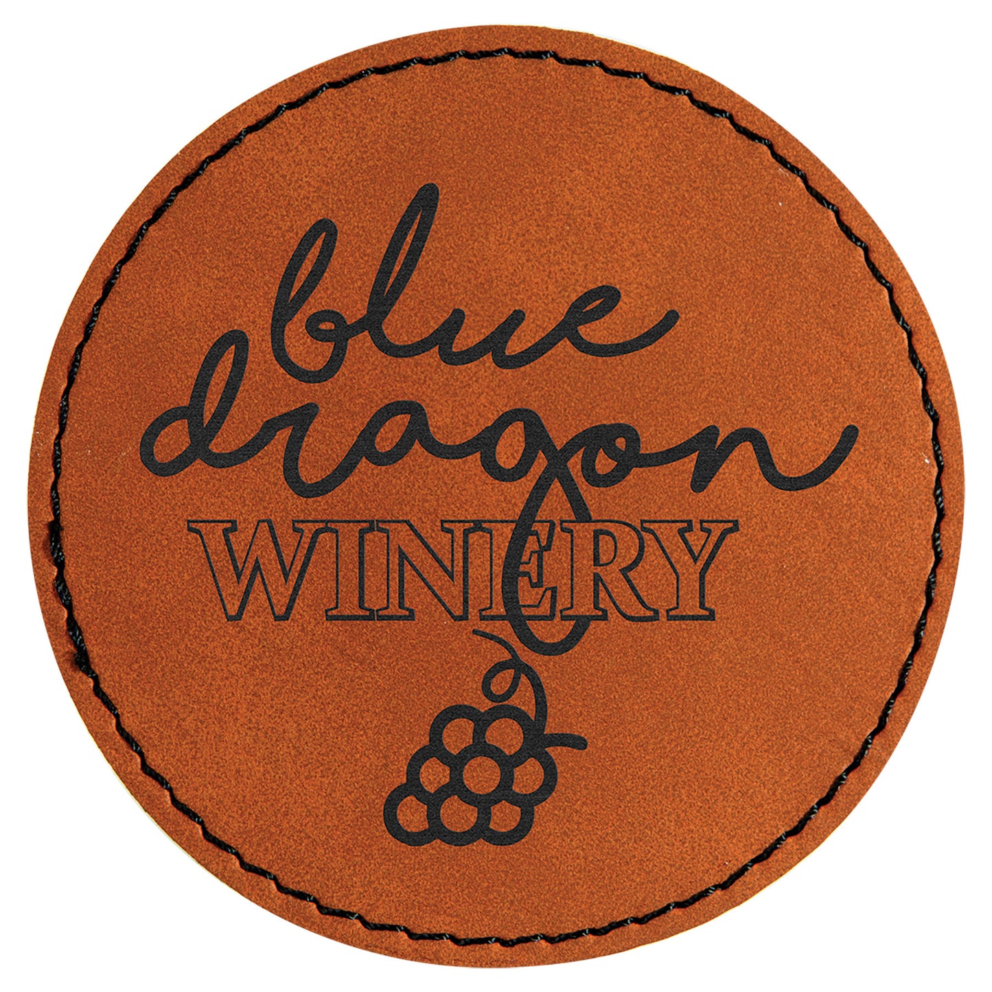 Leatherette Personalized - Round Patches w/adhesive