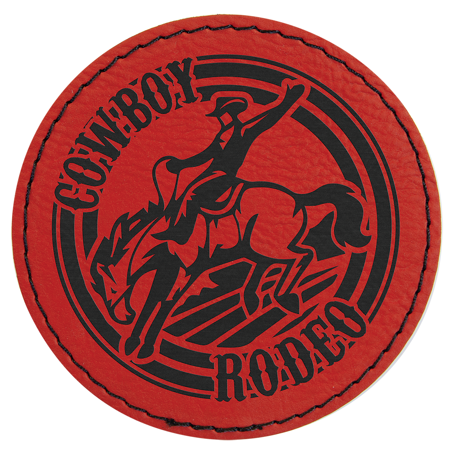Leatherette Personalized - Round Patches w/adhesive