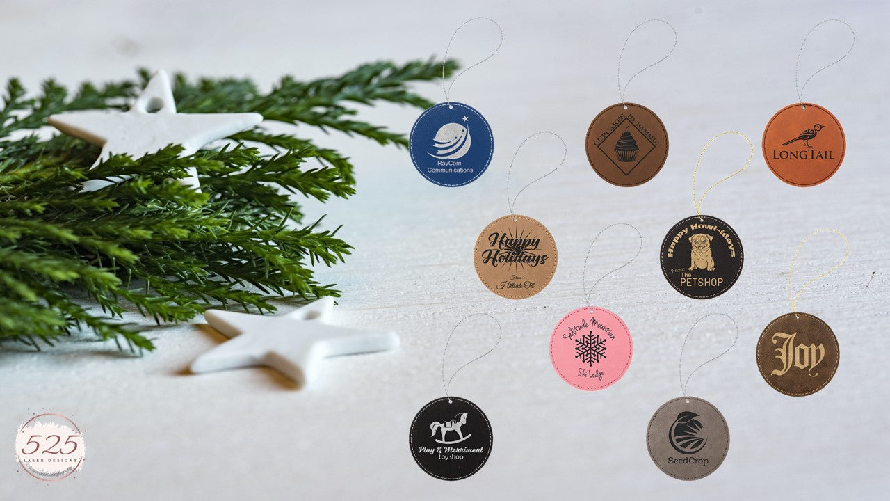 Leatherette Ornament/Round - Personalized