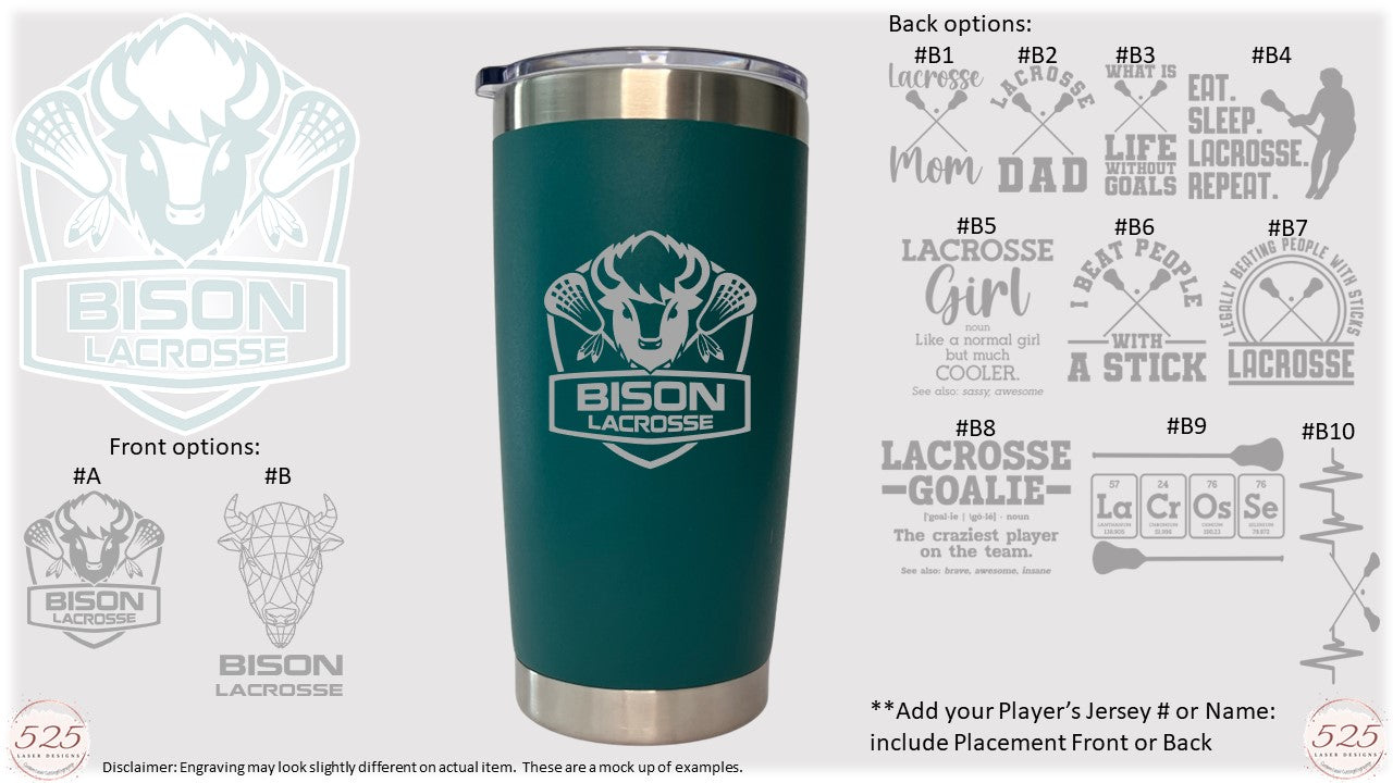Bison Teal 20 oz Tumbler - Personalized