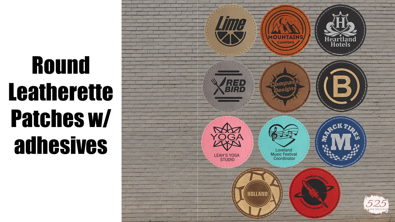 Leatherette Personalized - Round Patches w/adhesive