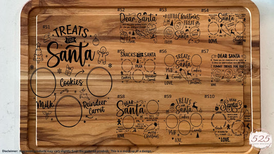 Cutting Board: Santa (Teakwood) - Personalized