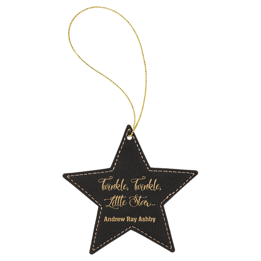 Leatherette Ornament/Star - Personalized