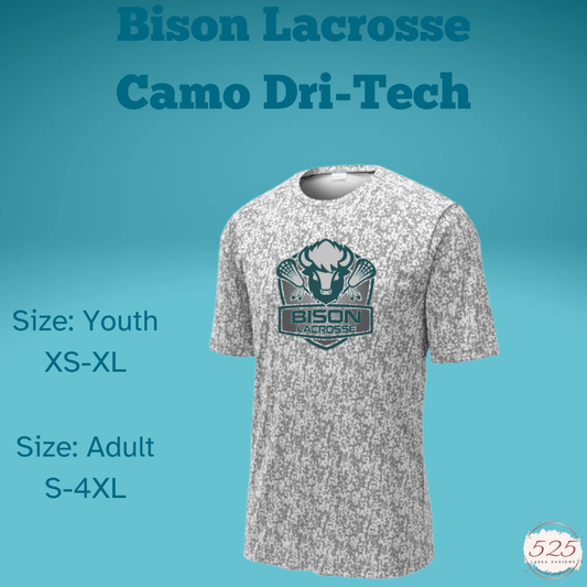Bison Lacrosse Camo Sport Tech T-Shirt