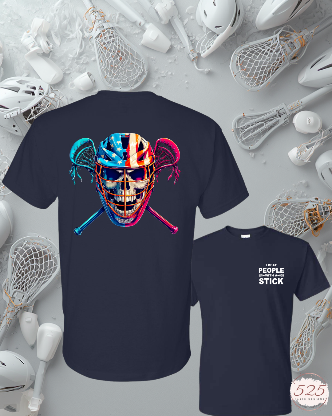 Lacrosse Skull T-Shirt