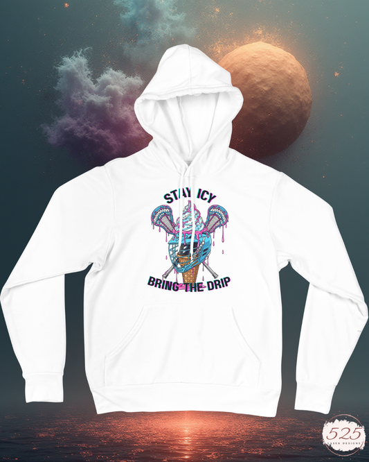 Lacrosse Fleece Hoodie-Summer Drip Stay Icy