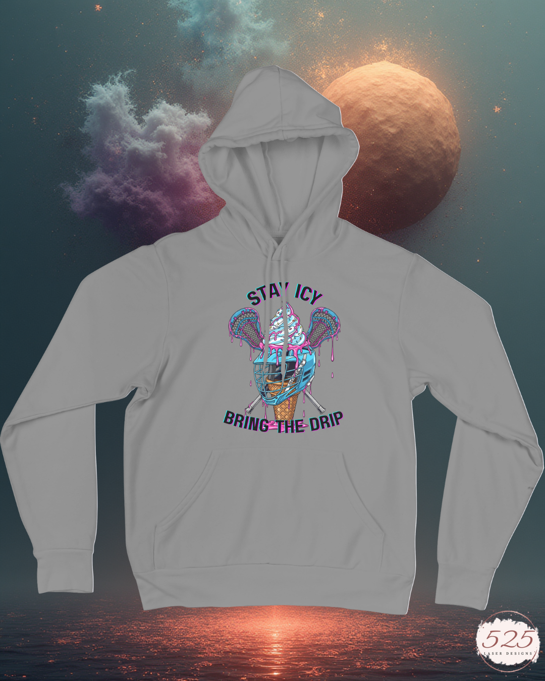 Lacrosse Fleece Hoodie-Summer Drip Stay Icy