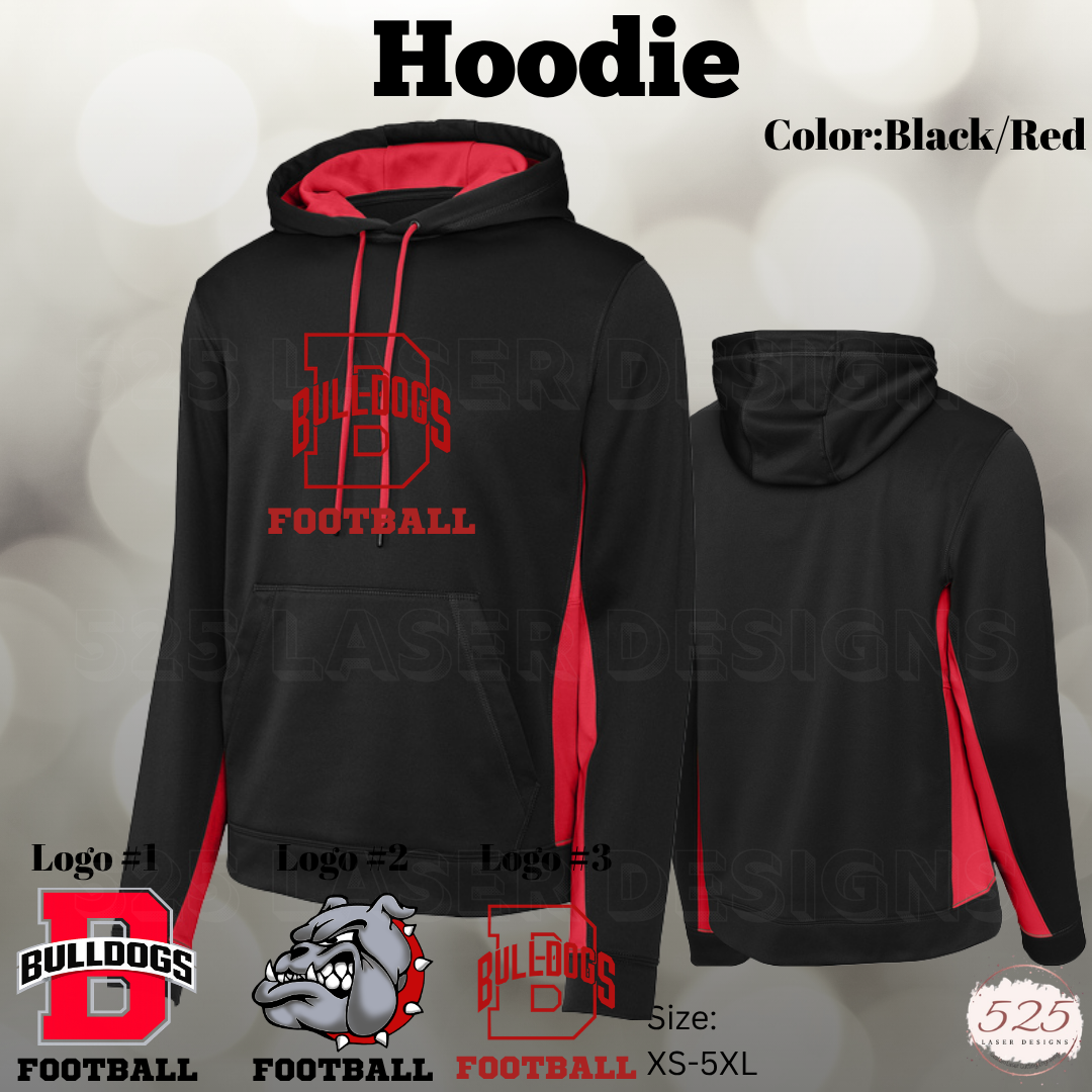 Brighton Bulldog Color Block Fleece Hoodie