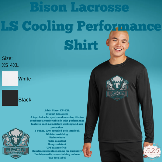 Bison Lacrosse Sport Tek Long Sleeve Shirt