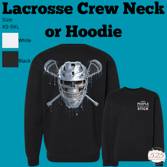 Skeleton Lacrosse Fleece Crewneck