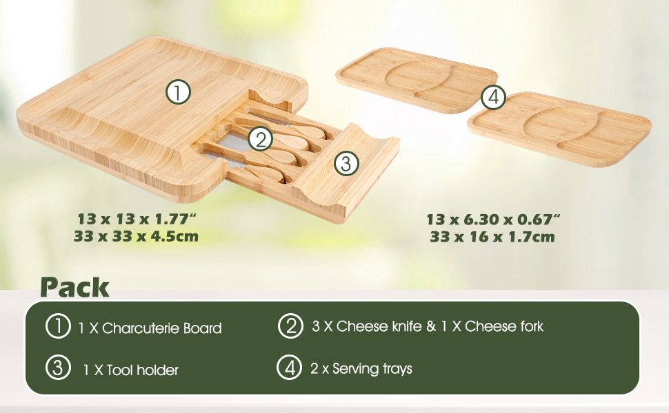 Personalized Bamboo Charcuterie Board Set