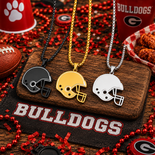 Football Helmet Necklace Stainless Steel