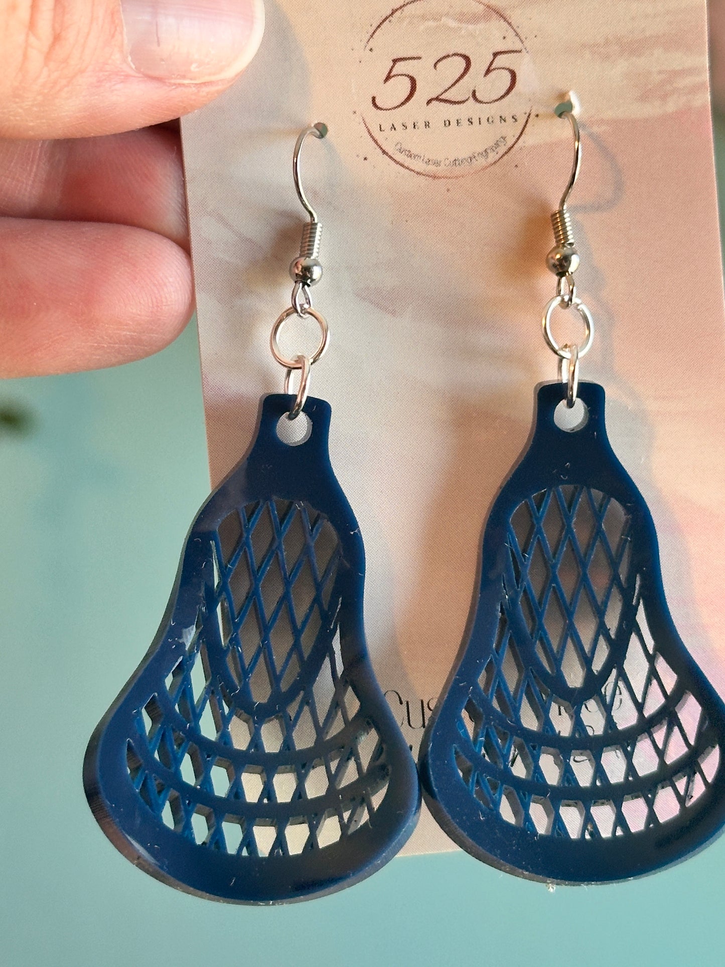 Lacrosse Head Earrings