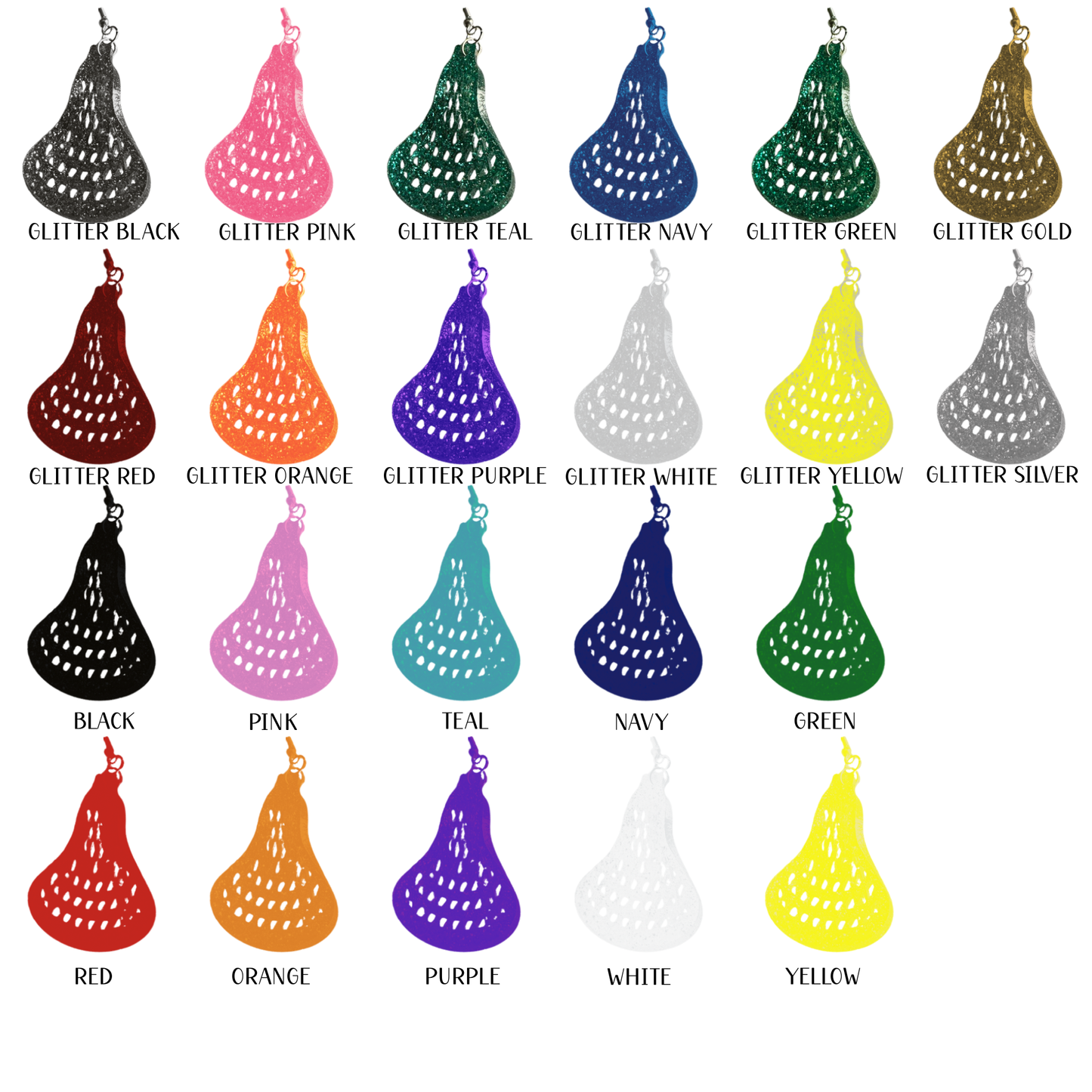 Lacrosse Head Earrings