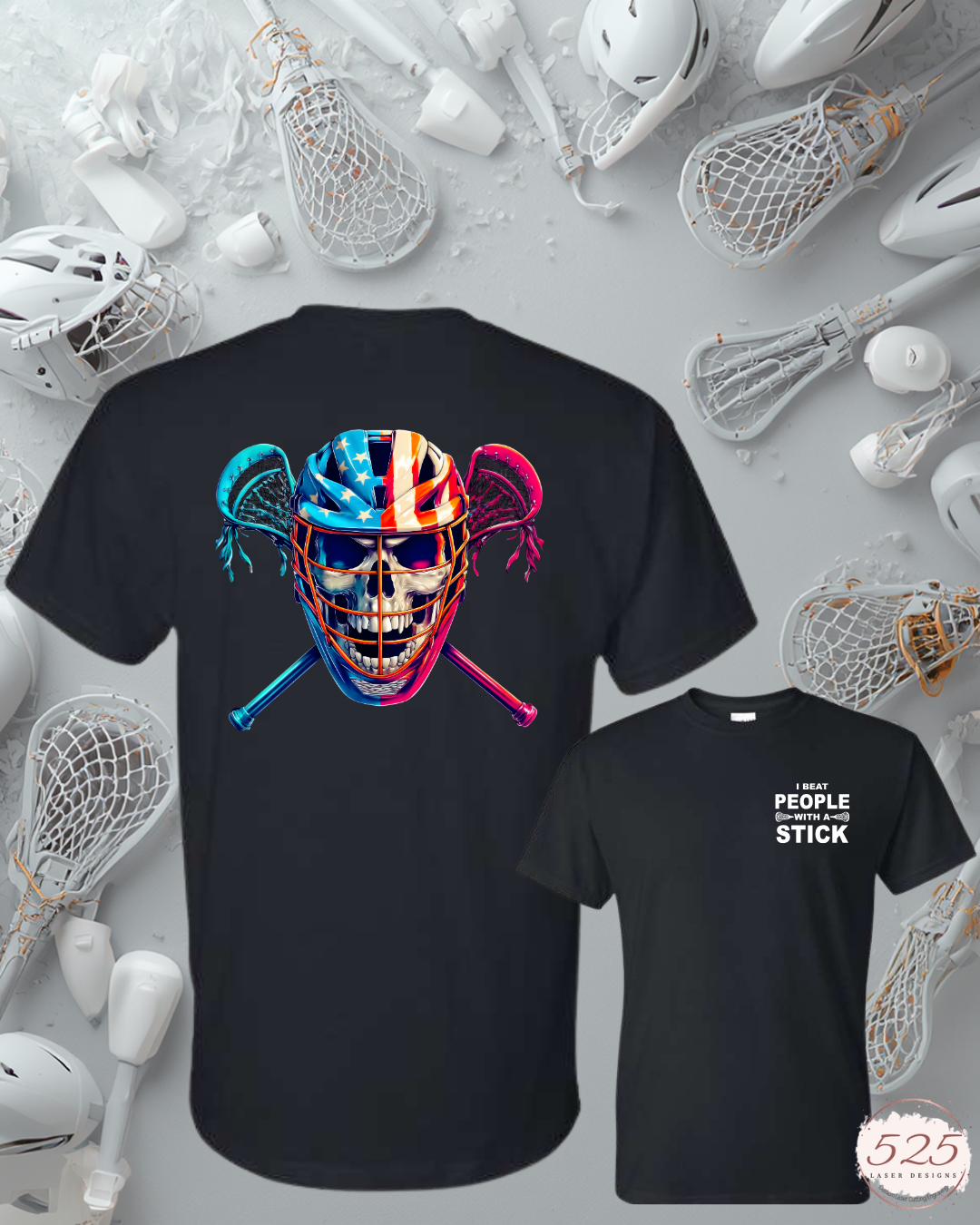 Lacrosse Skull T-Shirt