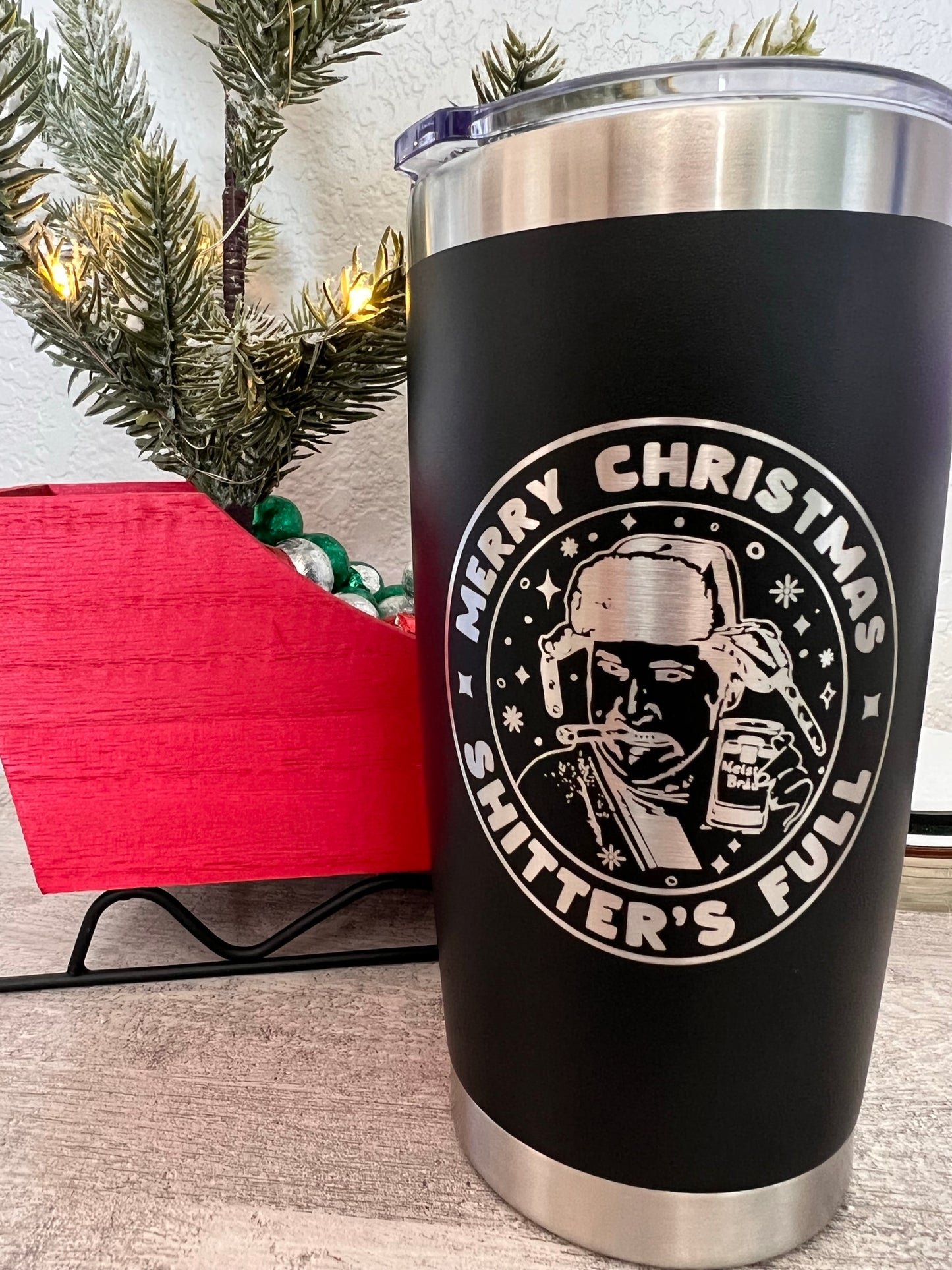 Cousin Eddie Merry Christmas - Shitter's Full 20 oz Tumbler