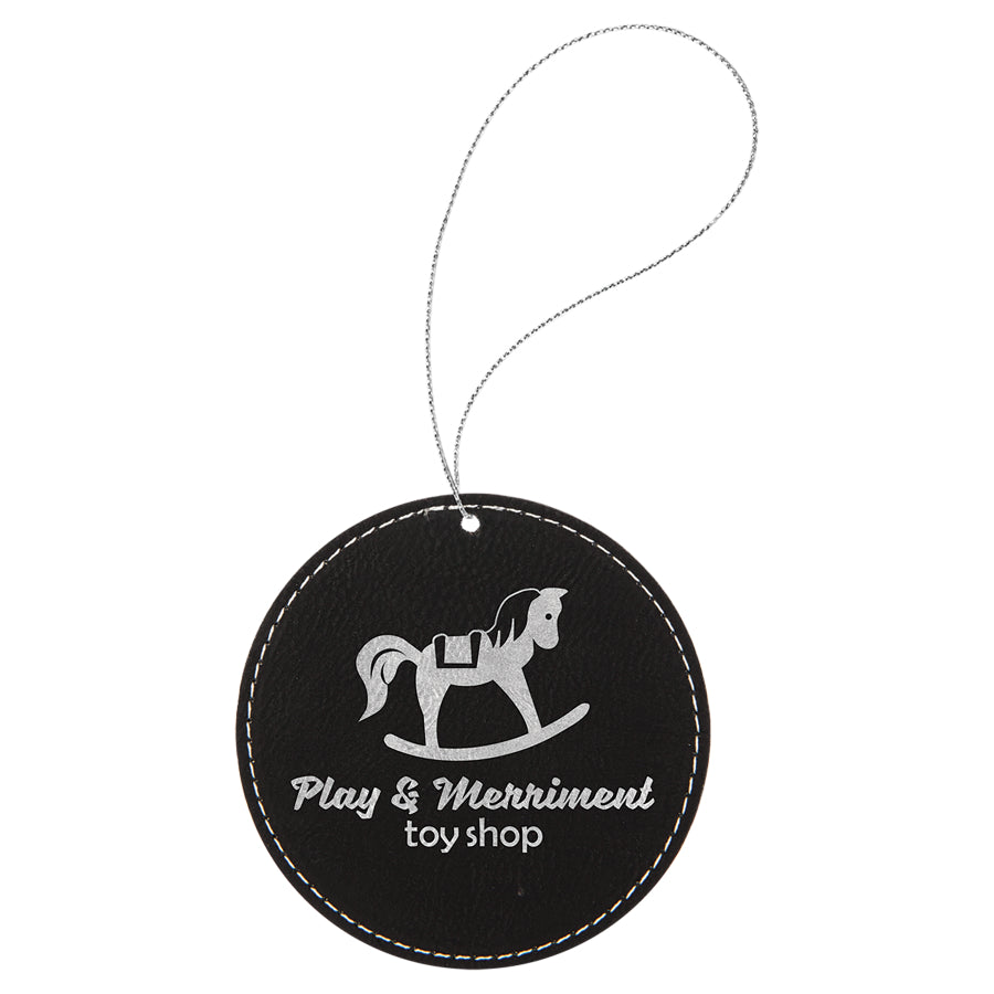 Leatherette Ornament/Round - Personalized