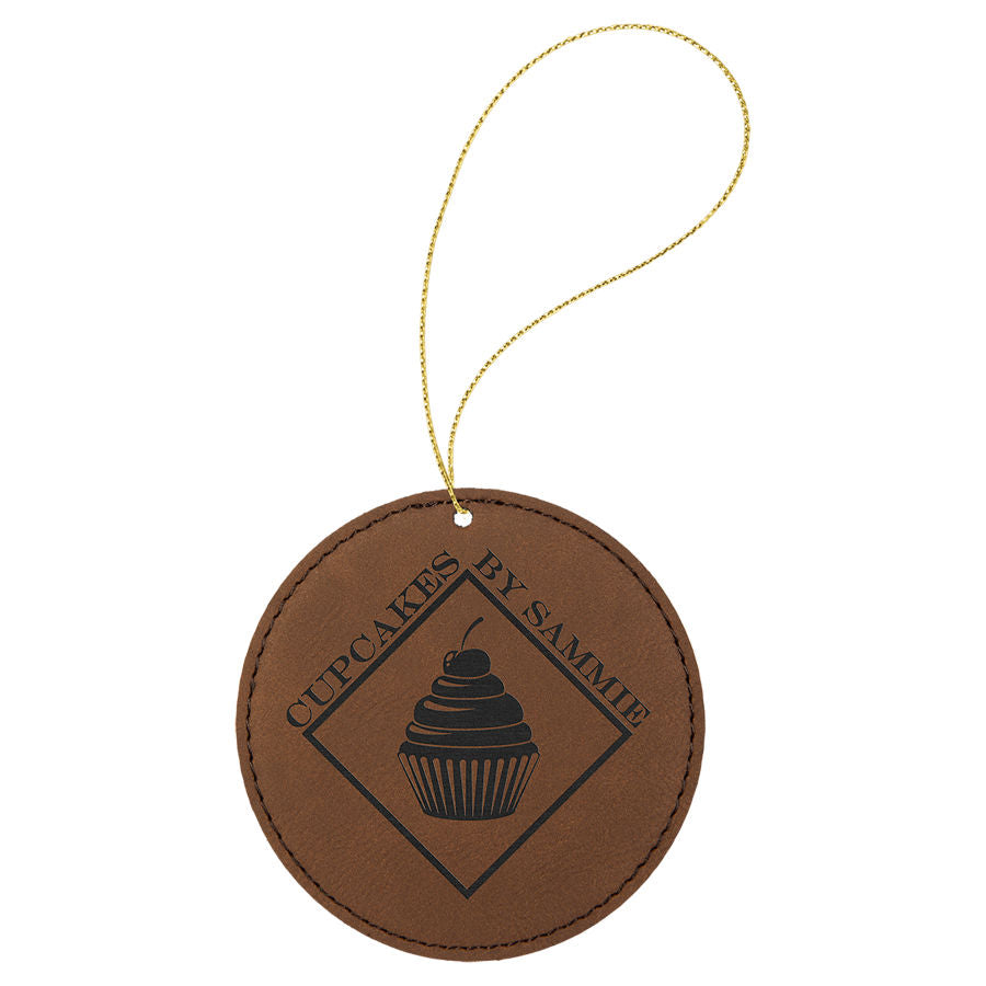 Leatherette Ornament/Round - Personalized