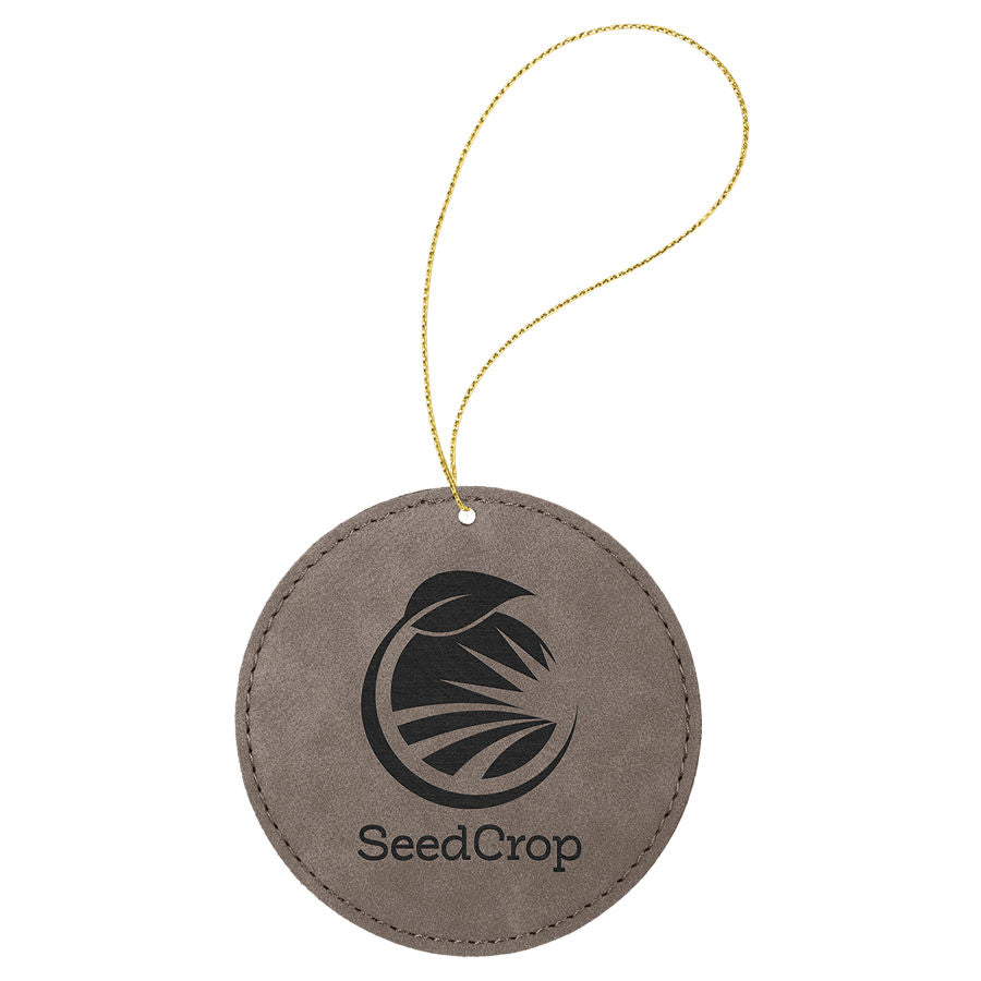 Leatherette Ornament/Round - Personalized