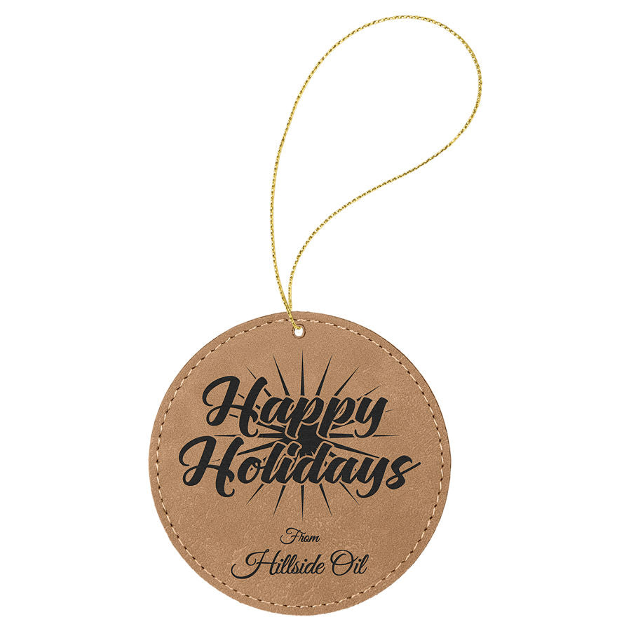 Leatherette Ornament/Round - Personalized