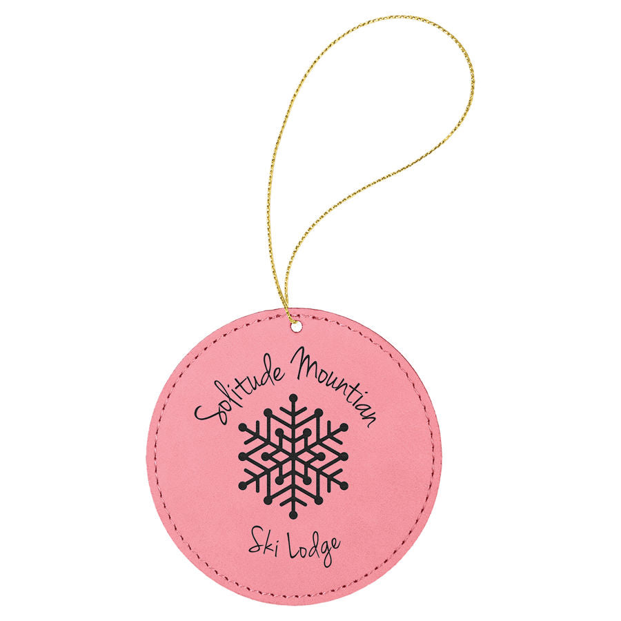 Leatherette Ornament/Round - Personalized