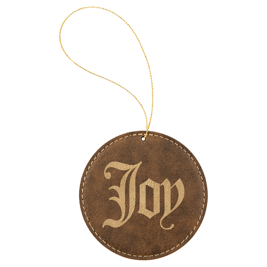 Leatherette Ornament/Round - Personalized