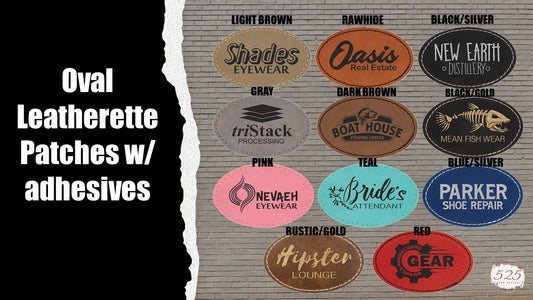 Leatherette Personalized - Oval Patches w/adhesive