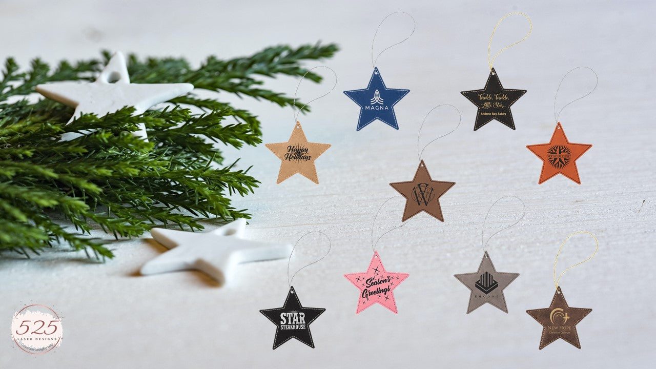 Leatherette Ornament/Star - Personalized