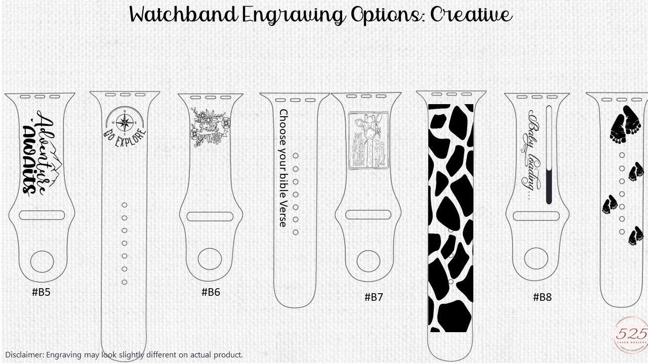 Silicone Watch Band - Personalized - 525 Laser Designs