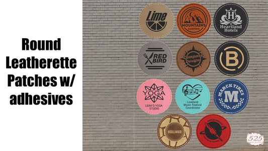 Leatherette Personalized - Round Patches w/adhesive