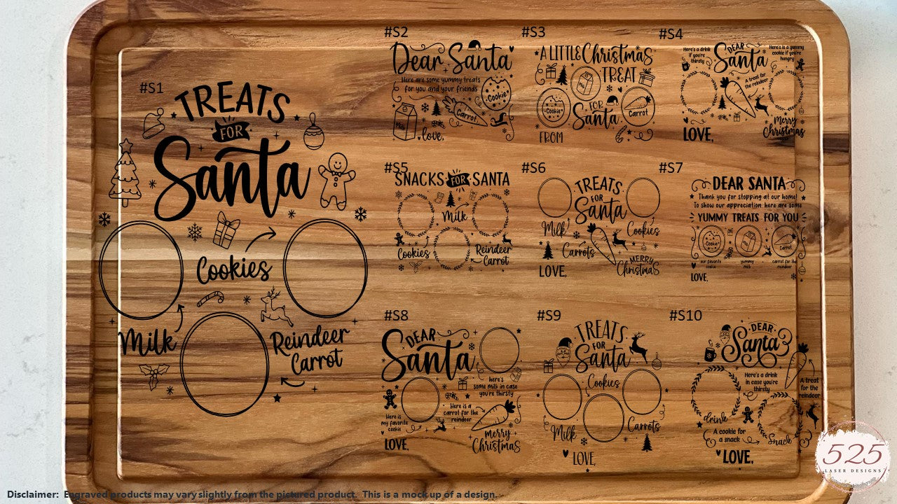 Cutting Board: Santa (Teakwood) - Personalized