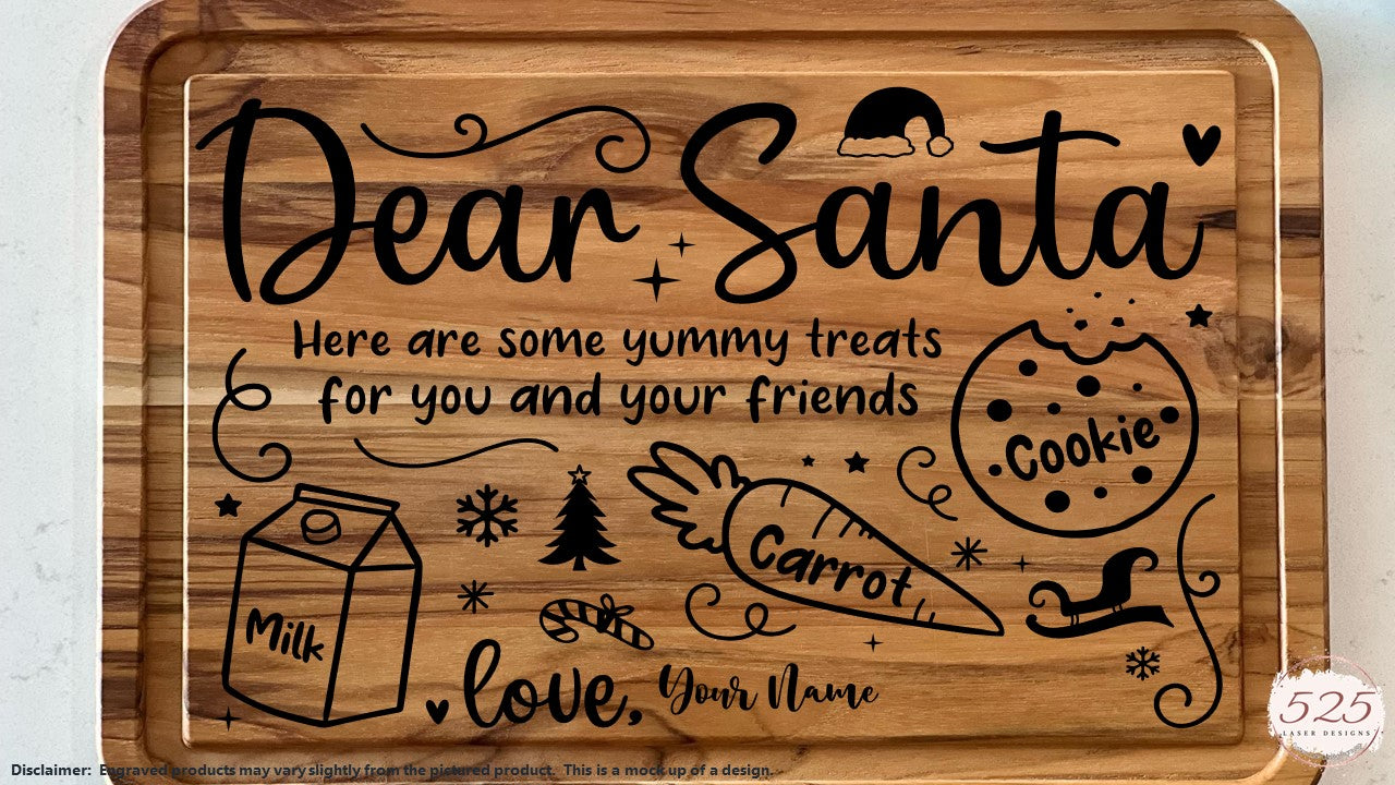 Cutting Board: Santa (Teakwood) - Personalized