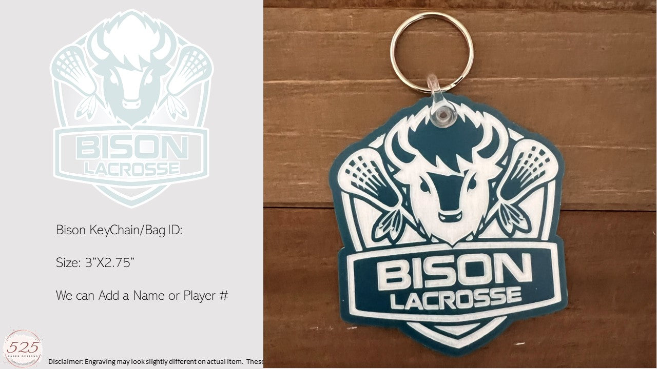 Bison Lacrosse Club Keychain/Bag ID Tag