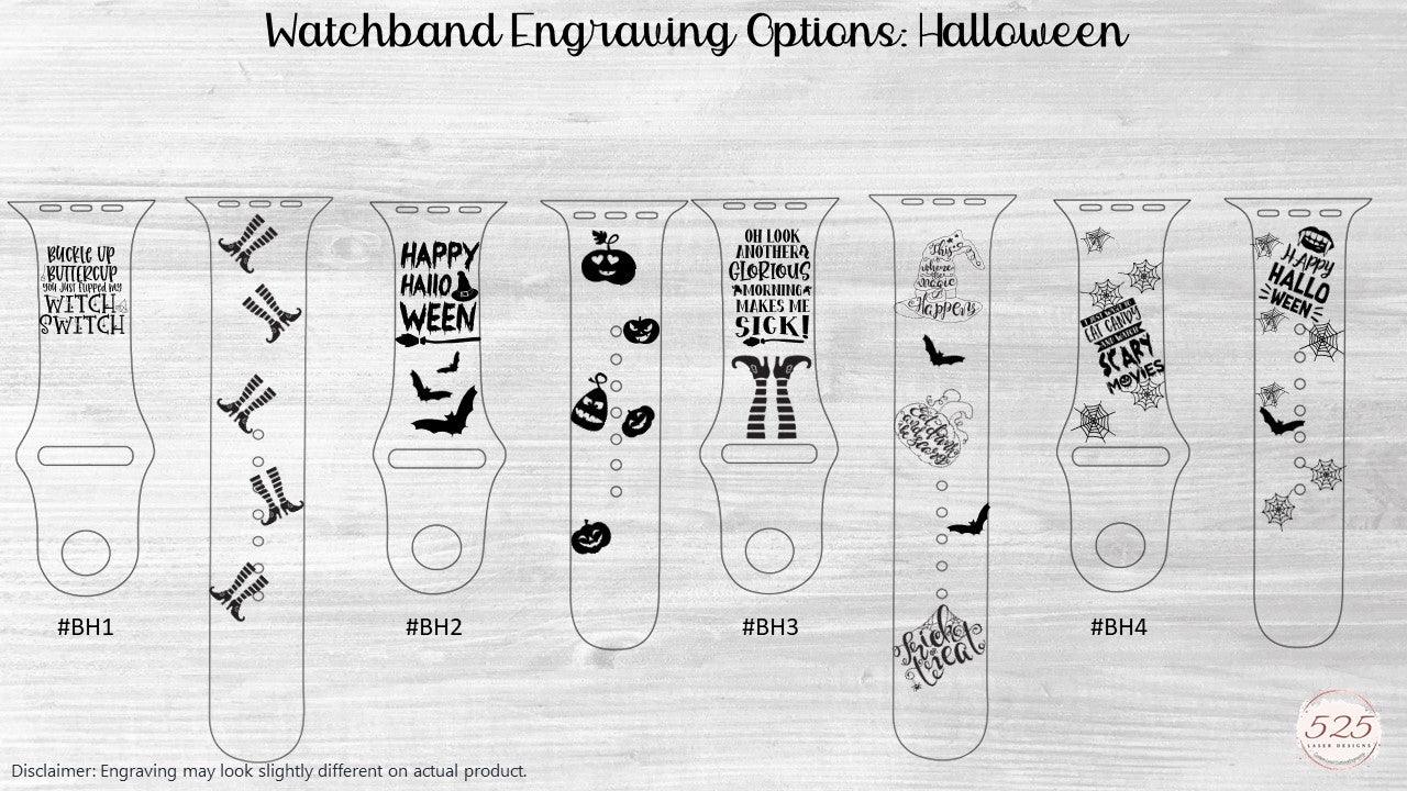 Silicone Halloween Watchbands - Personalized - 525 Laser Designs